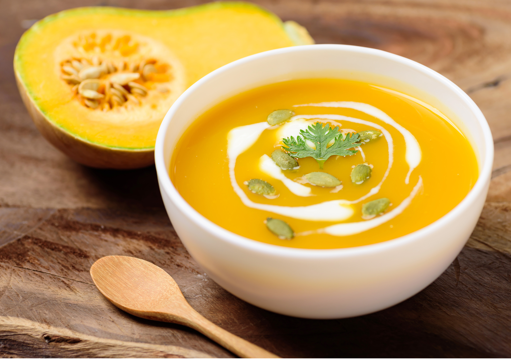 photo recette Soupe aux lentilles corail, lait de coco et butternut